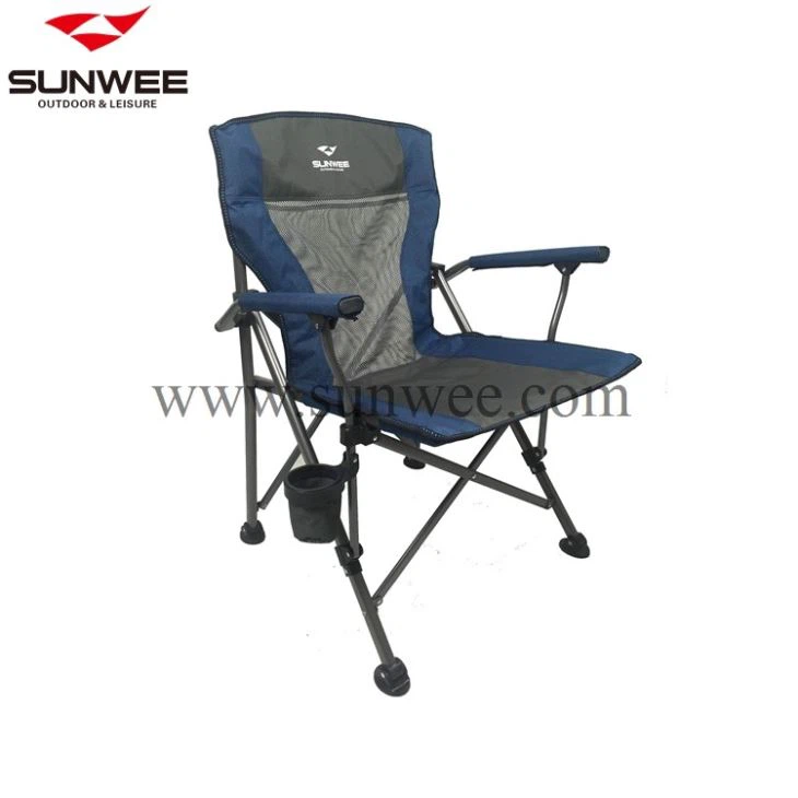 Large sized garden armchair with mesh backrest